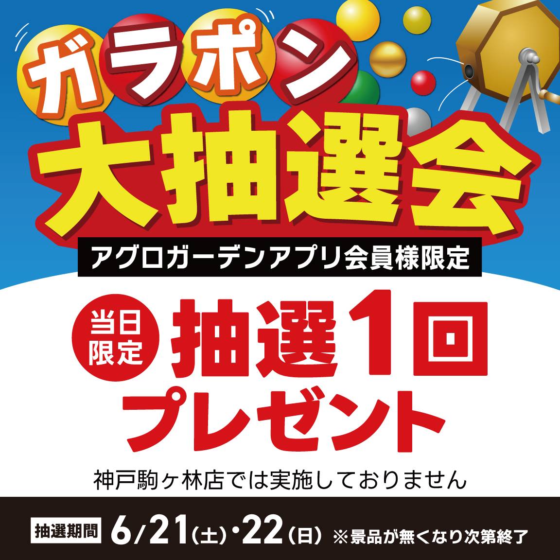 ガラポン大抽選会 抽選1回プレゼント